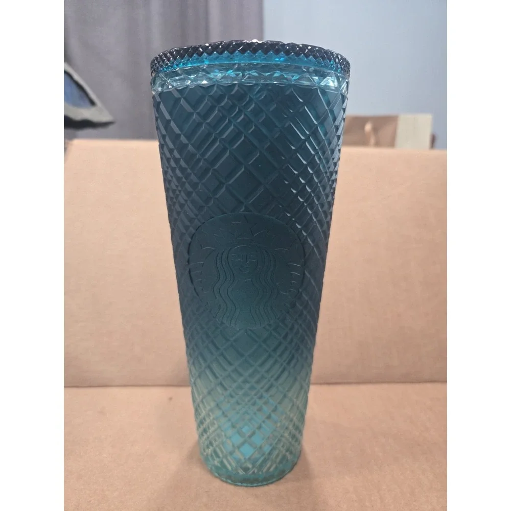 Starbucks Teal Studded Tumbler Cup 24 oz Venti Cold Cup With Lid No Straw